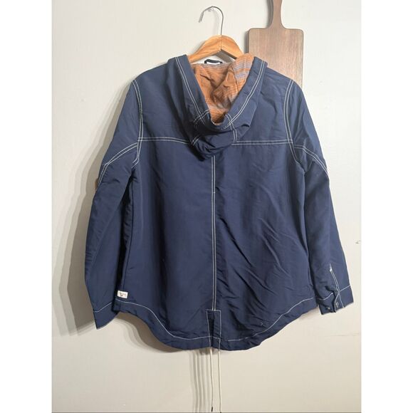 Toad & Co Navy Blue Lined Hooded Full Zip Forester Pass Parka Coat Jacket Small - Picture 2 of 6